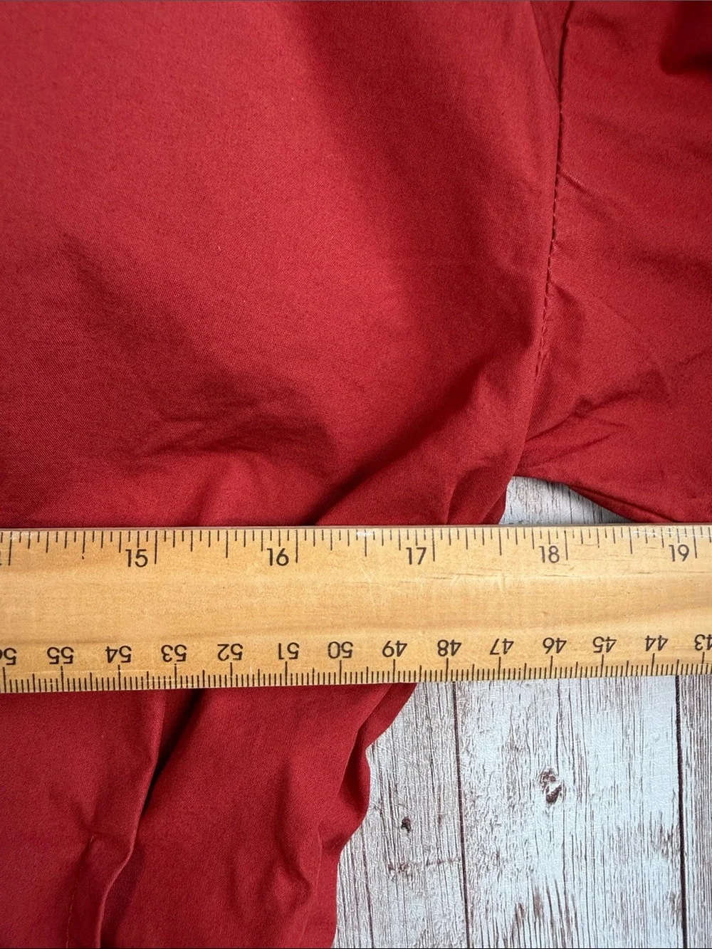 Banana Republic Puff Sleeve Pintuck Poplin Blouse sz Small Burnt Orange Red Fall